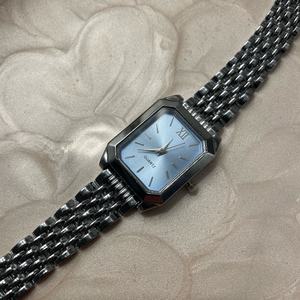 Silver Rectangular Quartz Watch